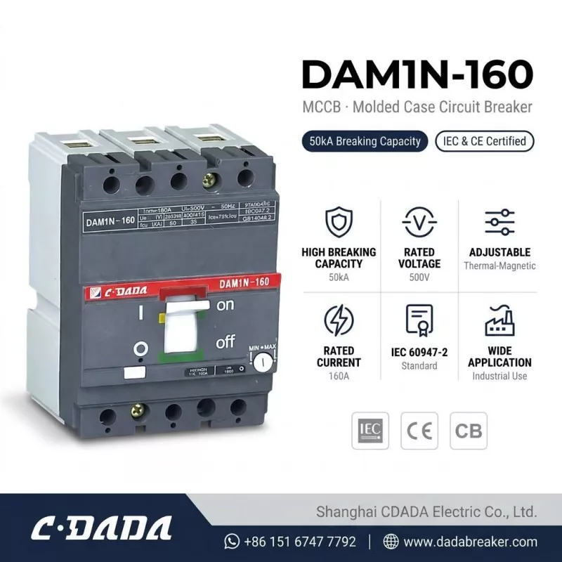CDADA пуска прекъсвач с голям капацитет DAM1N-160 160A MCCB